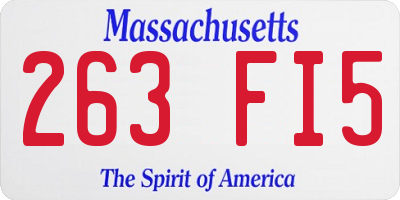 MA license plate 263FI5