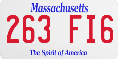 MA license plate 263FI6