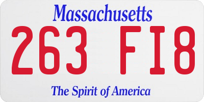 MA license plate 263FI8