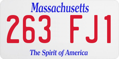 MA license plate 263FJ1