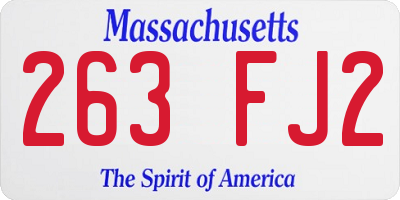 MA license plate 263FJ2
