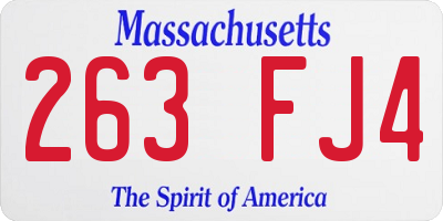 MA license plate 263FJ4