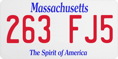 MA license plate 263FJ5