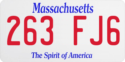 MA license plate 263FJ6