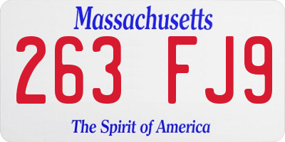MA license plate 263FJ9