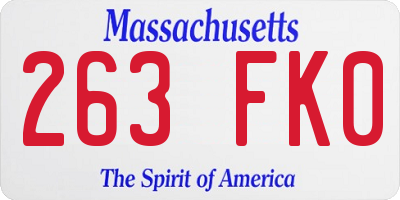 MA license plate 263FK0