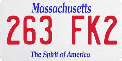 MA license plate 263FK2