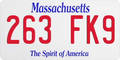 MA license plate 263FK9