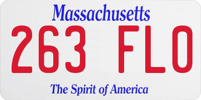 MA license plate 263FL0