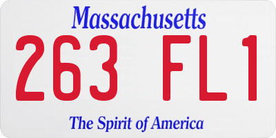 MA license plate 263FL1