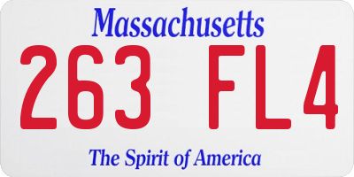 MA license plate 263FL4