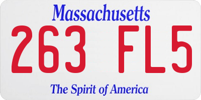 MA license plate 263FL5