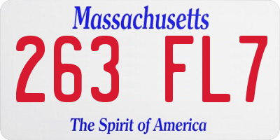 MA license plate 263FL7