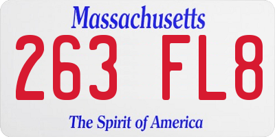 MA license plate 263FL8