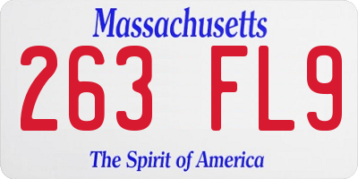 MA license plate 263FL9
