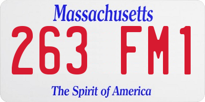 MA license plate 263FM1