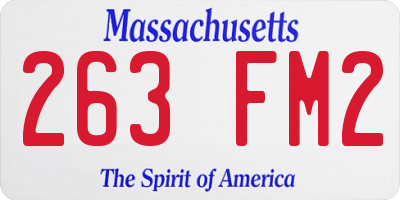 MA license plate 263FM2