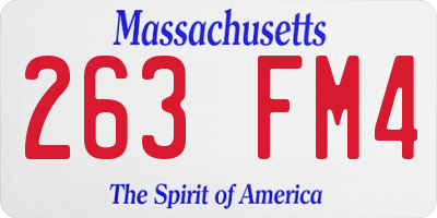 MA license plate 263FM4
