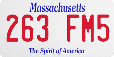 MA license plate 263FM5