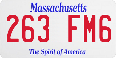 MA license plate 263FM6
