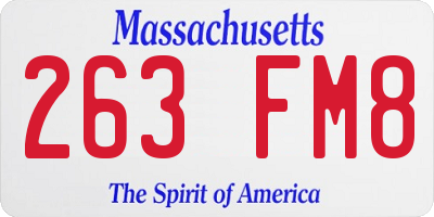 MA license plate 263FM8