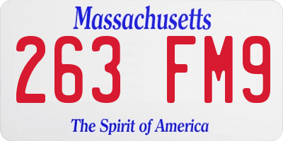 MA license plate 263FM9