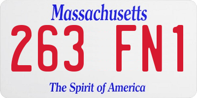 MA license plate 263FN1