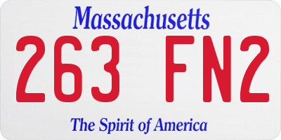 MA license plate 263FN2