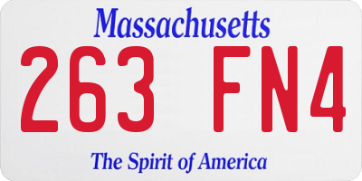 MA license plate 263FN4