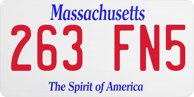 MA license plate 263FN5