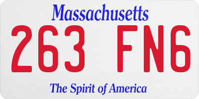 MA license plate 263FN6