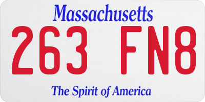 MA license plate 263FN8