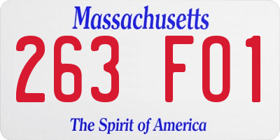 MA license plate 263FO1