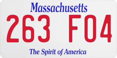MA license plate 263FO4