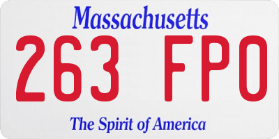 MA license plate 263FP0