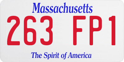 MA license plate 263FP1