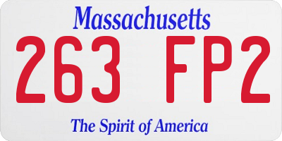 MA license plate 263FP2