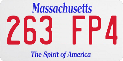 MA license plate 263FP4