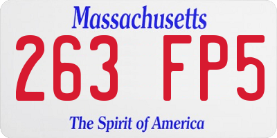 MA license plate 263FP5