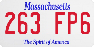 MA license plate 263FP6