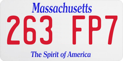 MA license plate 263FP7