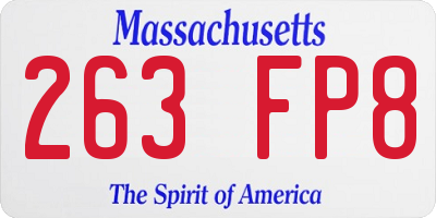 MA license plate 263FP8