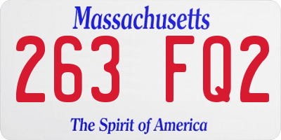 MA license plate 263FQ2