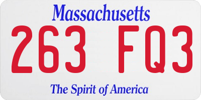 MA license plate 263FQ3