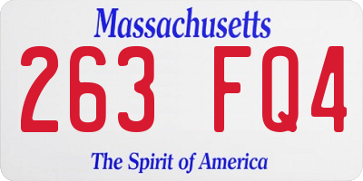 MA license plate 263FQ4