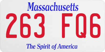 MA license plate 263FQ6