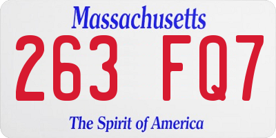 MA license plate 263FQ7