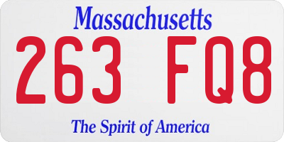 MA license plate 263FQ8