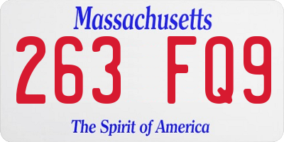 MA license plate 263FQ9