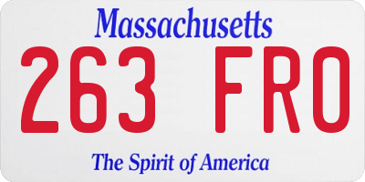 MA license plate 263FR0